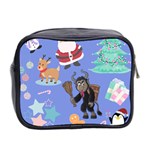 Blue Krampus Christmas Mini Toiletries Bag (Two Sides) Back