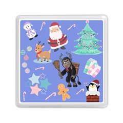 Blue Krampus Christmas Memory Card Reader (square) by NerdySparkleGoth