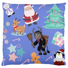 Blue Krampus Christmas Large Cushion Case (one Side) by NerdySparkleGoth