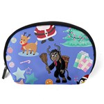 Blue Krampus Christmas Accessory Pouch (Large) Back