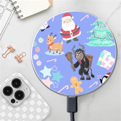 Blue Krampus Christmas Wireless Charger by NerdySparkleGoth