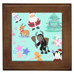 Green Krampus Christmas Framed Tile by NerdySparkleGoth