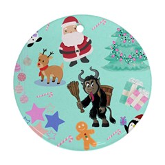 Green Krampus Christmas Ornament (round)