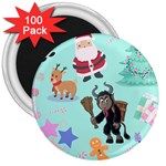 Green Krampus Christmas 3  Magnets (100 pack) Front