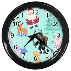 Green Krampus Christmas Wall Clock (black) by NerdySparkleGoth