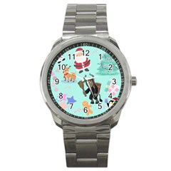 Green Krampus Christmas Sport Metal Watch by NerdySparkleGoth