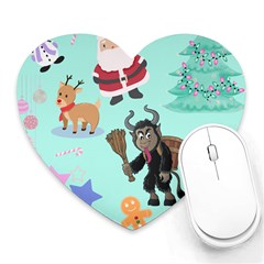 Green Krampus Christmas Heart Mousepads by NerdySparkleGoth