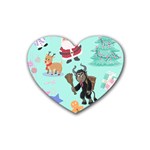 Green Krampus Christmas Rubber Coaster (Heart) Front