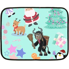 Green Krampus Christmas Double Sided Fleece Blanket (mini)  by NerdySparkleGoth