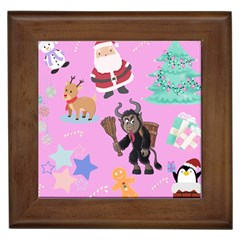 Pink Krampus Christmas Framed Tile by NerdySparkleGoth