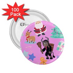 Pink Krampus Christmas 2 25  Buttons (100 Pack)  by NerdySparkleGoth