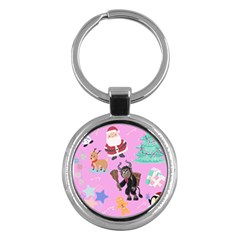 Pink Krampus Christmas Key Chain (round) by NerdySparkleGoth