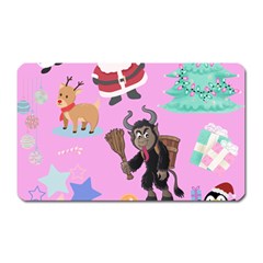 Pink Krampus Christmas Magnet (rectangular) by NerdySparkleGoth