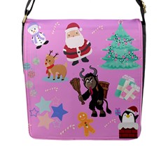 Pink Krampus Christmas Flap Closure Messenger Bag (l) by NerdySparkleGoth