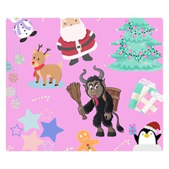 Pink Krampus Christmas Double Sided Flano Blanket (small)  by NerdySparkleGoth