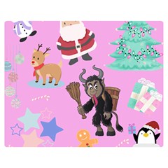 Pink Krampus Christmas Double Sided Flano Blanket (medium)  by NerdySparkleGoth