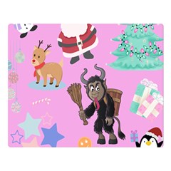 Pink Krampus Christmas Double Sided Flano Blanket (large)  by NerdySparkleGoth