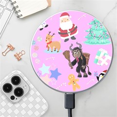 Pink Krampus Christmas Wireless Charger by NerdySparkleGoth