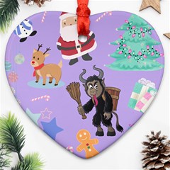 Purple Krampus Christmas Ornament (heart) by NerdySparkleGoth