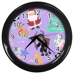 Purple Krampus Christmas Wall Clock (black) by NerdySparkleGoth