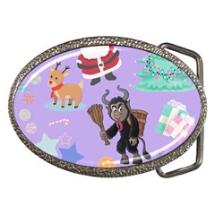 Purple Krampus Christmas Belt Buckles