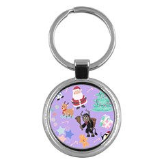 Purple Krampus Christmas Key Chain (round) by NerdySparkleGoth