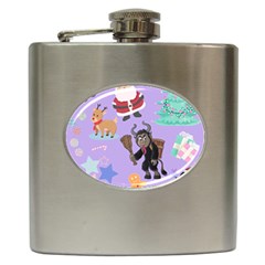 Purple Krampus Christmas Hip Flask (6 Oz) by NerdySparkleGoth