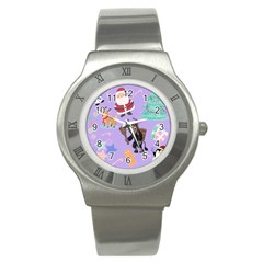 Purple Krampus Christmas Stainless Steel Watch by NerdySparkleGoth