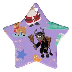 Purple Krampus Christmas Star Ornament (two Sides) by NerdySparkleGoth