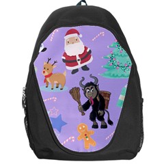 Purple Krampus Christmas Backpack Bag by NerdySparkleGoth