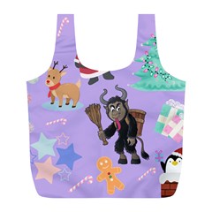 Purple Krampus Christmas Full Print Recycle Bag (l) by NerdySparkleGoth