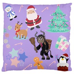 Purple Krampus Christmas Large Flano Cushion Case (two Sides)