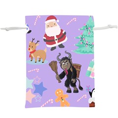 Purple Krampus Christmas  Lightweight Drawstring Pouch (xl) by NerdySparkleGoth