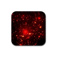 Firework-star-light-design Rubber Coaster (square)