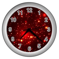 Firework-star-light-design Wall Clock (silver)