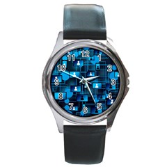 Smartphone-system-web-news Round Metal Watch