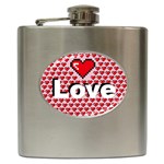 Love heart Hip Flask Front