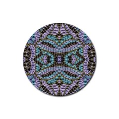 Pastels Repeats Rubber Coaster (round) by kaleidomarblingart