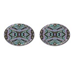 Pastels Repeats Cufflinks (Oval) Front(Pair)