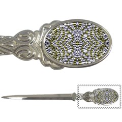 Acid Green Repeats I Letter Opener by kaleidomarblingart