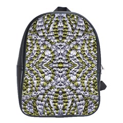 Acid Green Repeats I School Bag (large) by kaleidomarblingart