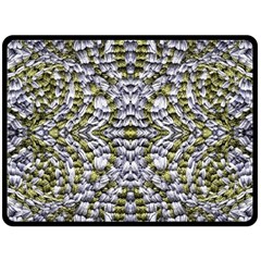 Acid Green Repeats I Double Sided Fleece Blanket (large)  by kaleidomarblingart