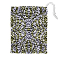 Acid Green Repeats I Drawstring Pouch (5xl) by kaleidomarblingart