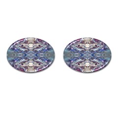 Abstract Pouring Cufflinks (oval) by kaleidomarblingart