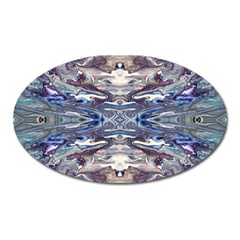 Abstract Pouring Oval Magnet by kaleidomarblingart