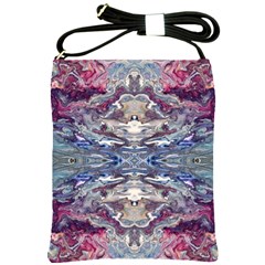 Abstract Pouring Shoulder Sling Bag by kaleidomarblingart