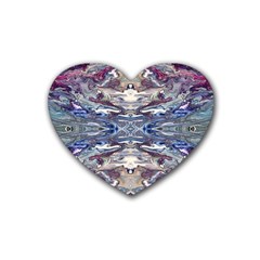 Abstract Pouring Rubber Heart Coaster (4 Pack) by kaleidomarblingart