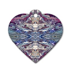 Abstract Pouring Dog Tag Heart (one Side) by kaleidomarblingart