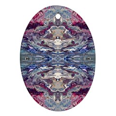 Abstract Pouring Oval Ornament (two Sides) by kaleidomarblingart