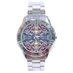 Abstract Pouring Stainless Steel Analogue Watch by kaleidomarblingart